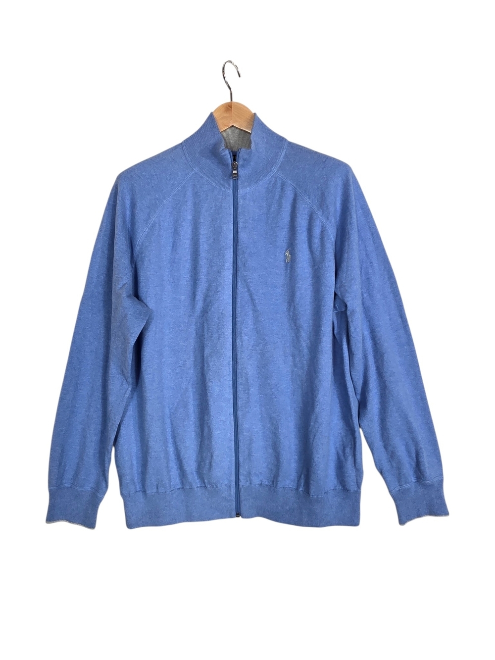 Polo by Ralph Lauren Blue Full-Zip Cotton Sweater